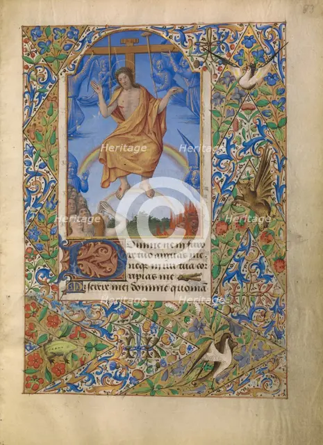 The Man of Sorrows at the Last Judgment; Katherine Hours, about 1480-1485. Creator: Jean Bourdichon.