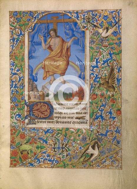 The Man of Sorrows at the Last Judgment; Katherine Hours, about 1480-1485. Creator: Jean Bourdichon.