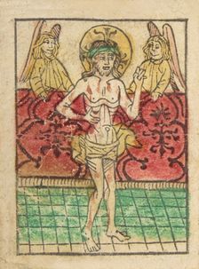 The Man of Sorrows between Two Angels (Schr. 900), 15th century., 15th century. Creator: Anon