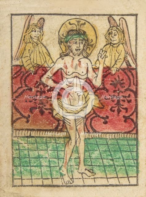 The Man of Sorrows between Two Angels (Schr. 900), 15th century., 15th century. Creator: Anon.
