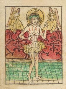 The Man of Sorrows between Two Angels (Schr. 900), 15th century., 15th century. Creator: Anon