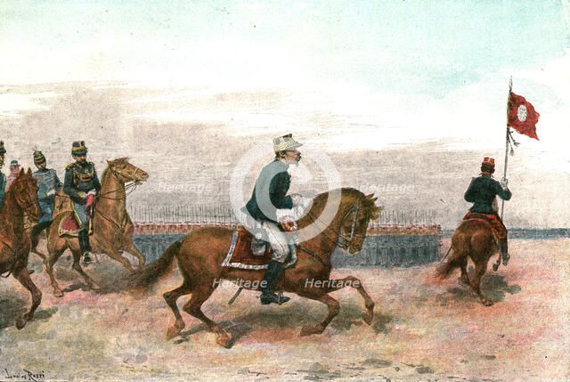 'The Manoeuvres of the Japanese Army before His Majesty the Mikado; The Mikado Reviewing...', 1891. Creator: Unknown.