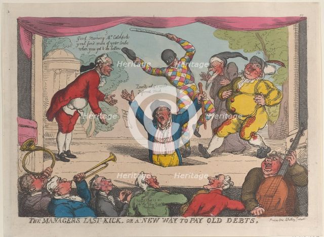The Manager's Last Kick, or a New Way to Pay Old Debts, September 29, 1811., September 29, 1811. Creator: Thomas Rowlandson.