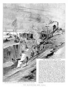 'The Manchester Ship Canal, lock gates at Eastham, 1891 1891. Creator: Charles William Wyllie