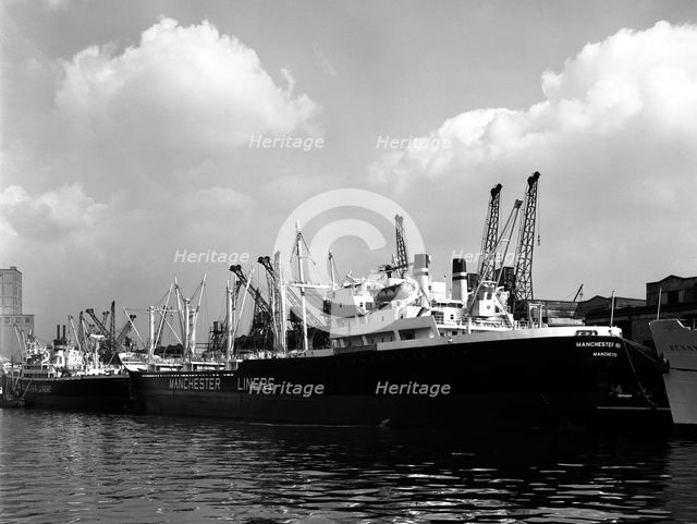 The 'Manchester Renown' in dock on the Manchester Ship Canal, 1964.  Creator: Michael Walters.