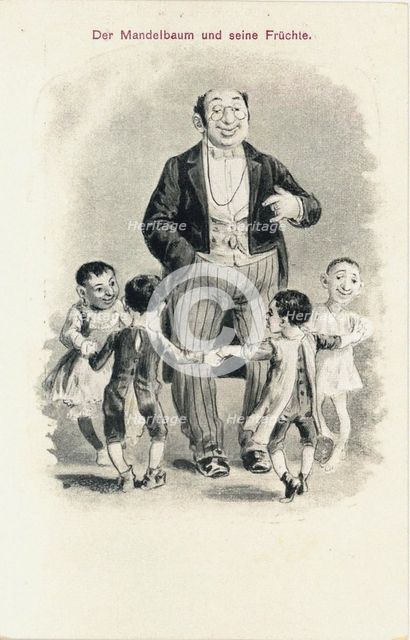 The Mandelbaum and his fruits Anti-Semitic Postcard, after 1900.