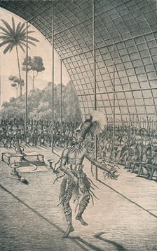 The Mangbattu King Munsa Dances Before His Wives and Warriors c1870, (1903)