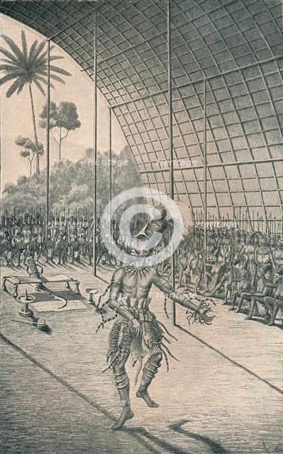 'The Mangbattu King Munsa Dances Before His Wives and Warriors', c1870, (1903). Artist: Unknown.