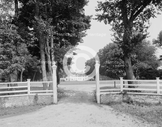 The Mansion at Mt. Vernon from west gate, c.between 1910 and 1920. Creator: Unknown.