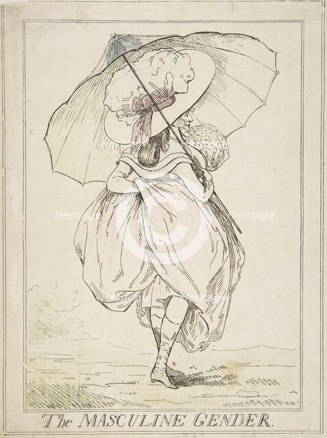 The Masculine Gender, February 2, 1787. Creator: Attributed to Henry Kingsbury (British, active ca. 1775-98).