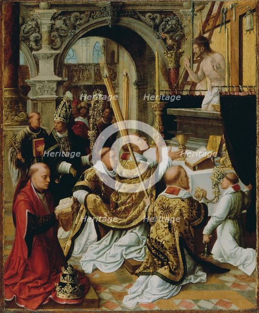 The Mass of Saint Gregory the Great, ca 1510-1520. Artist: Isenbrant, Adriaen (1490-1551)