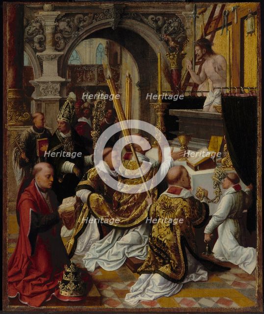 The Mass of Saint Gregory the Great, about 1510-1550. Creator: Adriaen Isenbrandt.