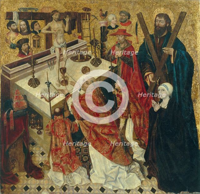 The Mass of Saint Gregory the Great. Artist: Cruz, Diego de la (active 1482-1500)
