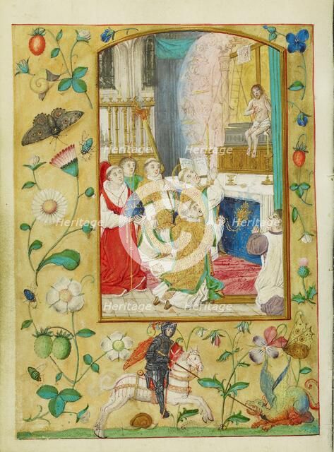 The Mass of Saint Gregory; Book of Hours, about 1500. Creator: Workshop of Gerard Horenbout.