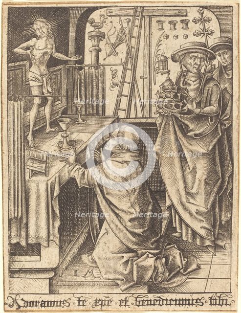 The Mass of Saint Gregory, c. 1480/1490. Creator: Israhel van Meckenem.