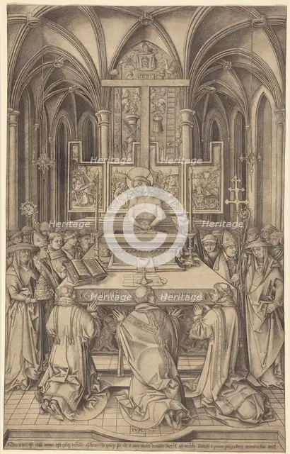 The Mass of Saint Gregory, c. 1490/1500. Creator: Israhel van Meckenem.