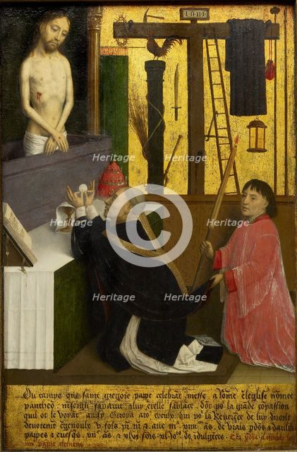 The Mass of Saint Gregory, ca 1460. Artist: Marmion, Simon (ca 1425-1489)