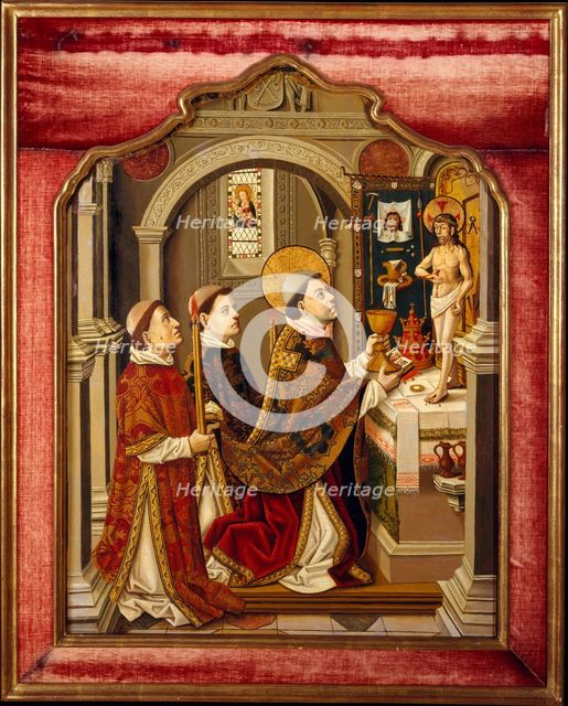 The Mass of Saint Gregory. Creator: Spanish Painter (ca. 1490-1500).