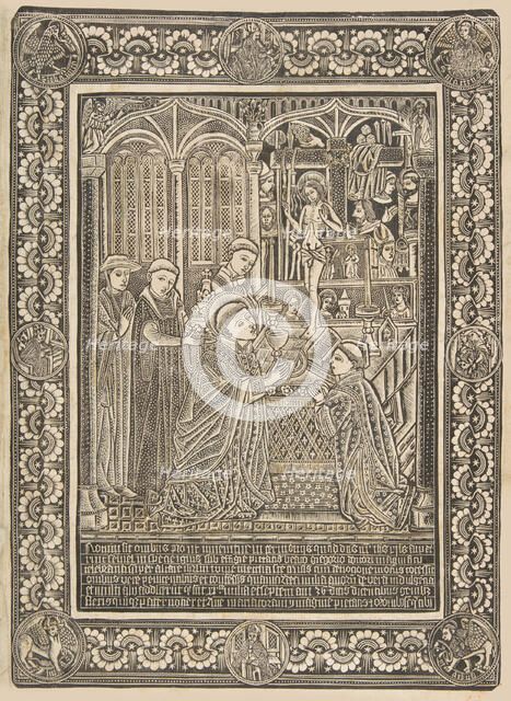 The Mass of Saint Gregory, late 15th century. Creator: The Master of the Mountainlike Clouds and The Master of the Church Fathers' Border.