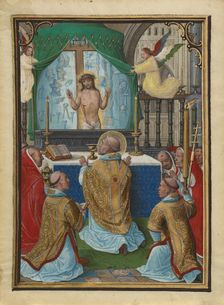 The Mass of Saint Gregory; Munich-Montserrat Hours, about 1535-1540. Creator: Simon Bening