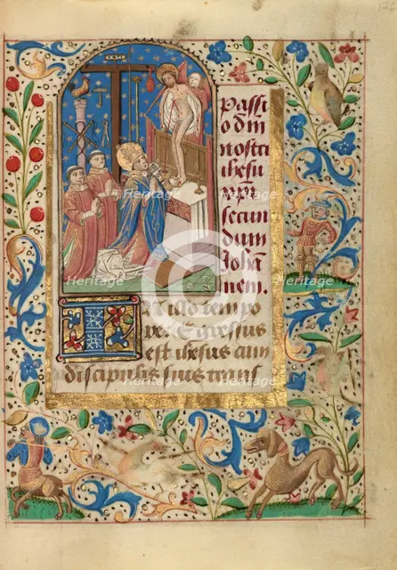 The Mass of Saint Gregory; Prayer Book of Charles the Bold, about 1480-1490. Creator: Unknown.
