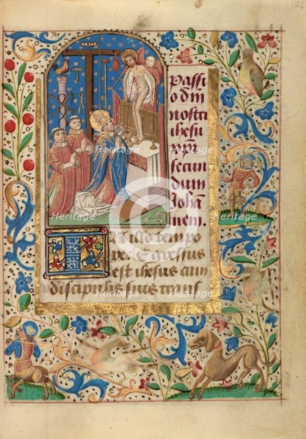 The Mass of Saint Gregory; Prayer Book of Charles the Bold, about 1480-1490. Creator: Unknown.