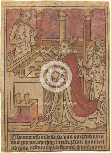 The Mass of Saint Gregory [recto], c. 1490. Creator: Unknown.