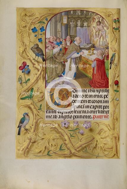 The Mass of Saint Gregory; Spinola Hours, about 1510-1520. Creator: Master of the Lubeck Bible.