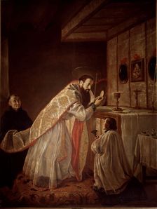 The Mass of St. Benedict oil by fray Juan Rizzi