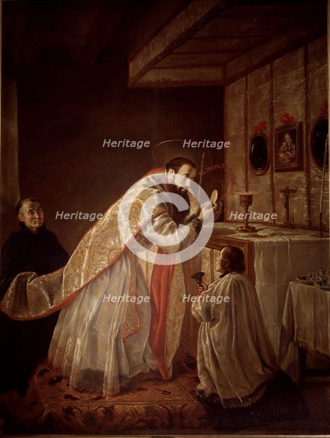 The Mass of St. Benedict', oil by fray Juan Rizzi.