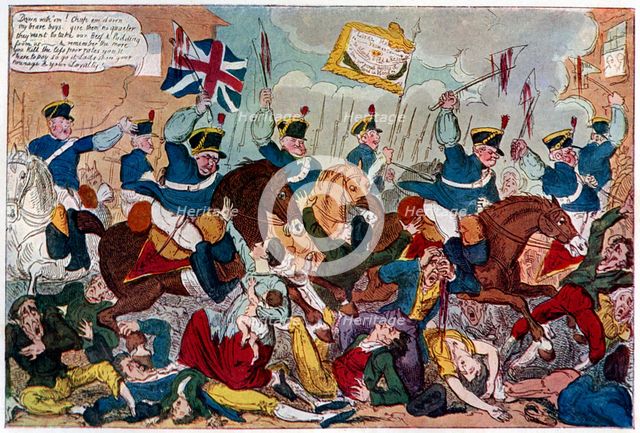 'The Massacre of Peterloo, or Britons Strike Home', 1819 (1904).Artist: George Cruikshank