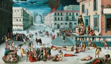 The Massacre of the Triumvirate. Artist: Caron, Antoine, (School)
