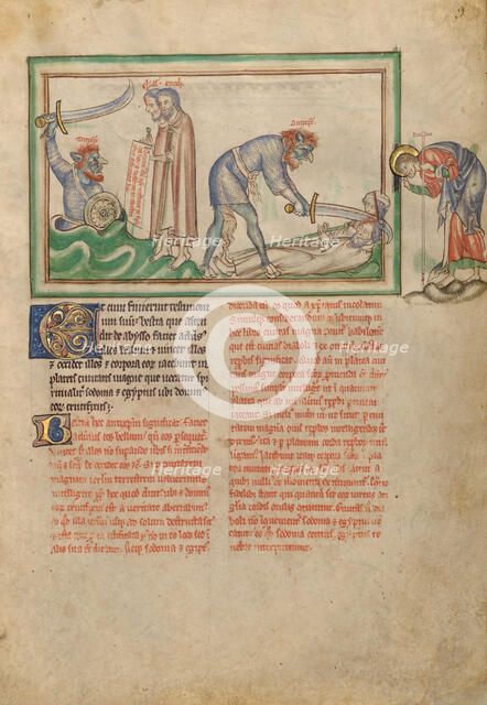 The Massacre of the Two Witnesses by the Beast; Dyson Perrins Apocalypse, about 1255-1260. Creator: Unknown.