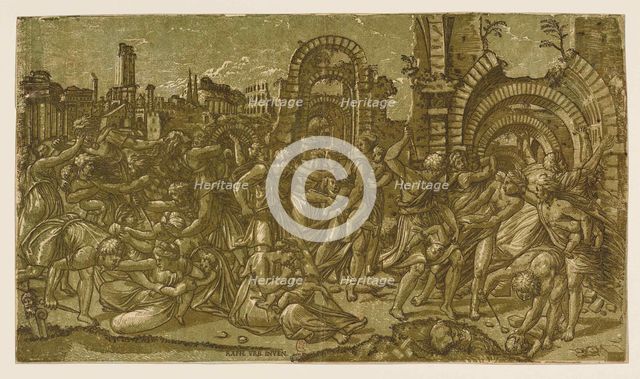 The Massacre of the Innocents (After Raphael), 1544. Creator: Monogrammist NDB (active c. 1520-1550).