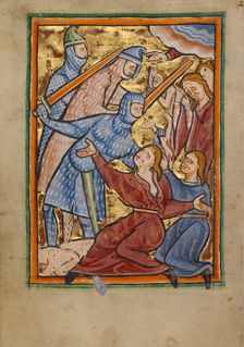The Massacre of the Innocents; Illustrated Vita Christi, with devotional..., about 1190-1200. Creator: Unknown