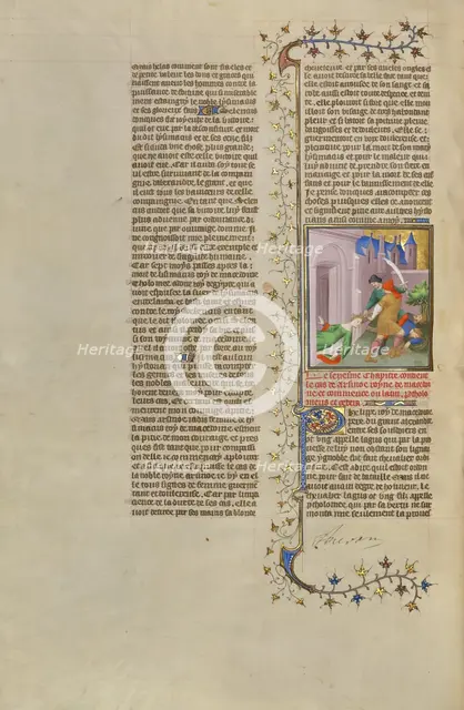 The Massacre of the Sons of Lysimachus; Des cas des nobles hommes et femmes, about 1413-1415. Creators: Boucicaut Master, Workshop of the Boucicaut Master.