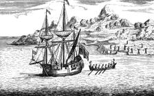 The massacre and burning of two villages at Madagascar, c16th century