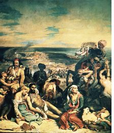 The massacres of Chios Oil, 1824 by Eugene Delacroix
