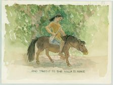 The master craftsman takes the designs for Julia's mosaic floor to the villa, 2003. Creator: Judith Dobie