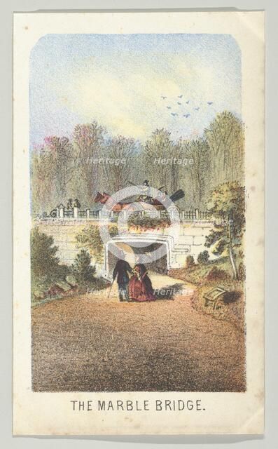 The Marble Bridge, Near the Lake, from the series, Views in Central Park, New York, Part 3, 1864. Creator: Louis Prang.