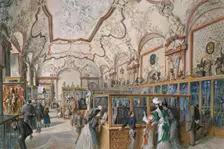 The Marble Hall of the Ambraser Gallery in the Lower Belvedere, Vienna 1876. Creator: Carl Goebel
