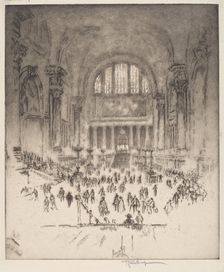 The Marble Hall, Pennsylvania Station, New York, 1919. Creator: Joseph Pennell