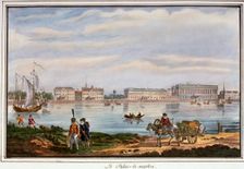 The Marble Palace and the Neva Embankment, St Petersburg, Russia, 1822. Artist: Anon