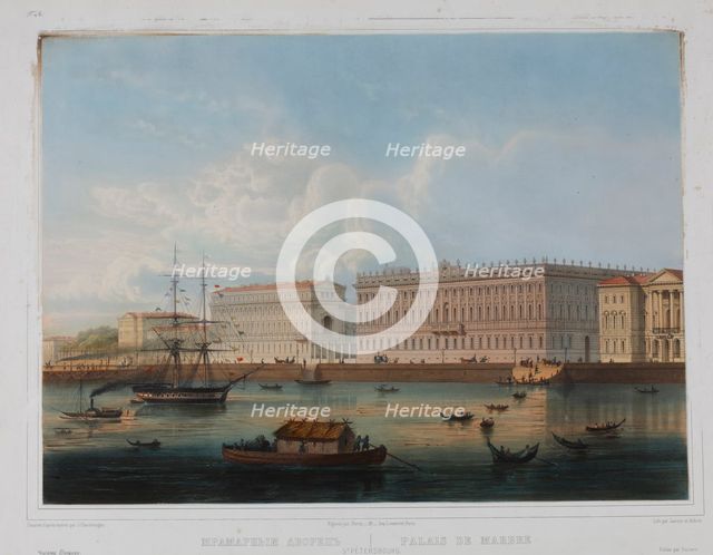 The Marble Palace in Saint Petersburg, 1840s.