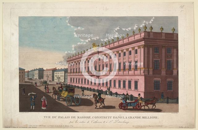 The Marble Palace in Saint Petersburg, c. 1811. Artist: Courvoisier-Voisin, Henri (1757-1830)