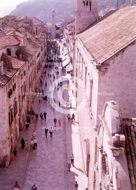 The 'marble-paved' pedestrian street, Dubrovnik, Yugoslavia, c1955. Creator: Arthur Charles Kirby Ware.