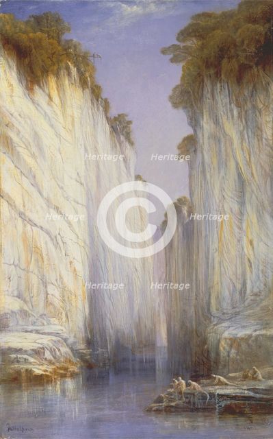 The Marble Rocks - Nerbudda Jubbolpore, 1882. Creator: Edward Lear.