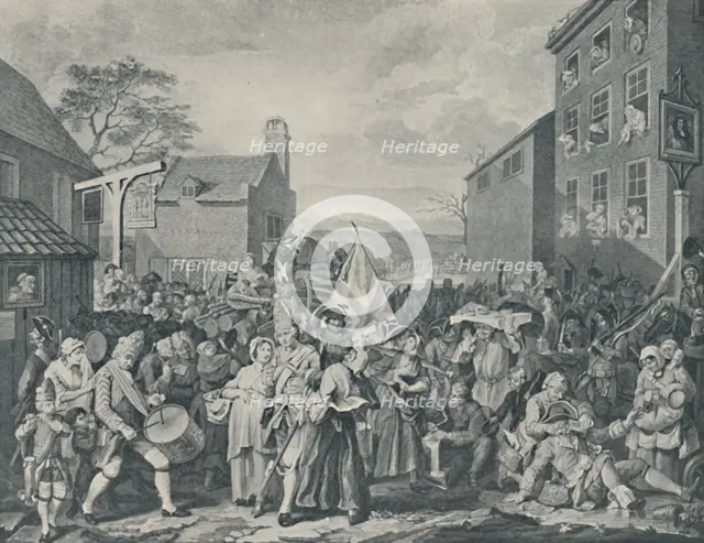 'The March of the Guards Towards Scotland, 1745', (1920). Artist: Luke Sullivan.