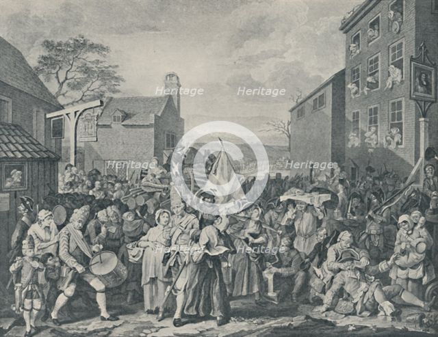 'The March of the Guards Towards Scotland, 1745', (1920). Artist: Luke Sullivan.