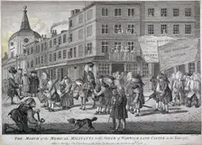 The March of the Medical Militants to the siege of Warwick Lane Castle London, 1768. Artist: John June